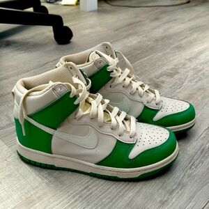 Nike white and green high tops
